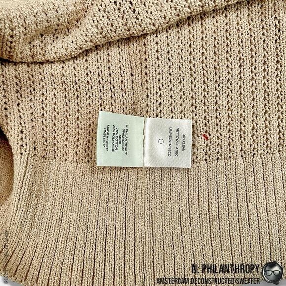 N:PHILANTHROPY AMSTERDAM DECONSTRUCTED SWEATER IN AUTUMN BLONDE BEIGE SIZE SMALL - Picture 12 of 16